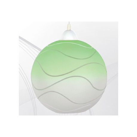 Svítidlo zelená koule s bílým závěsem